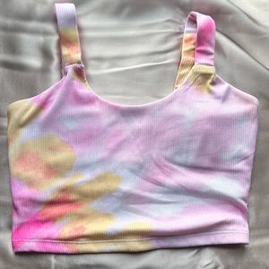 X by Gottex Pink/Yellow Tie Dye Sports Bra